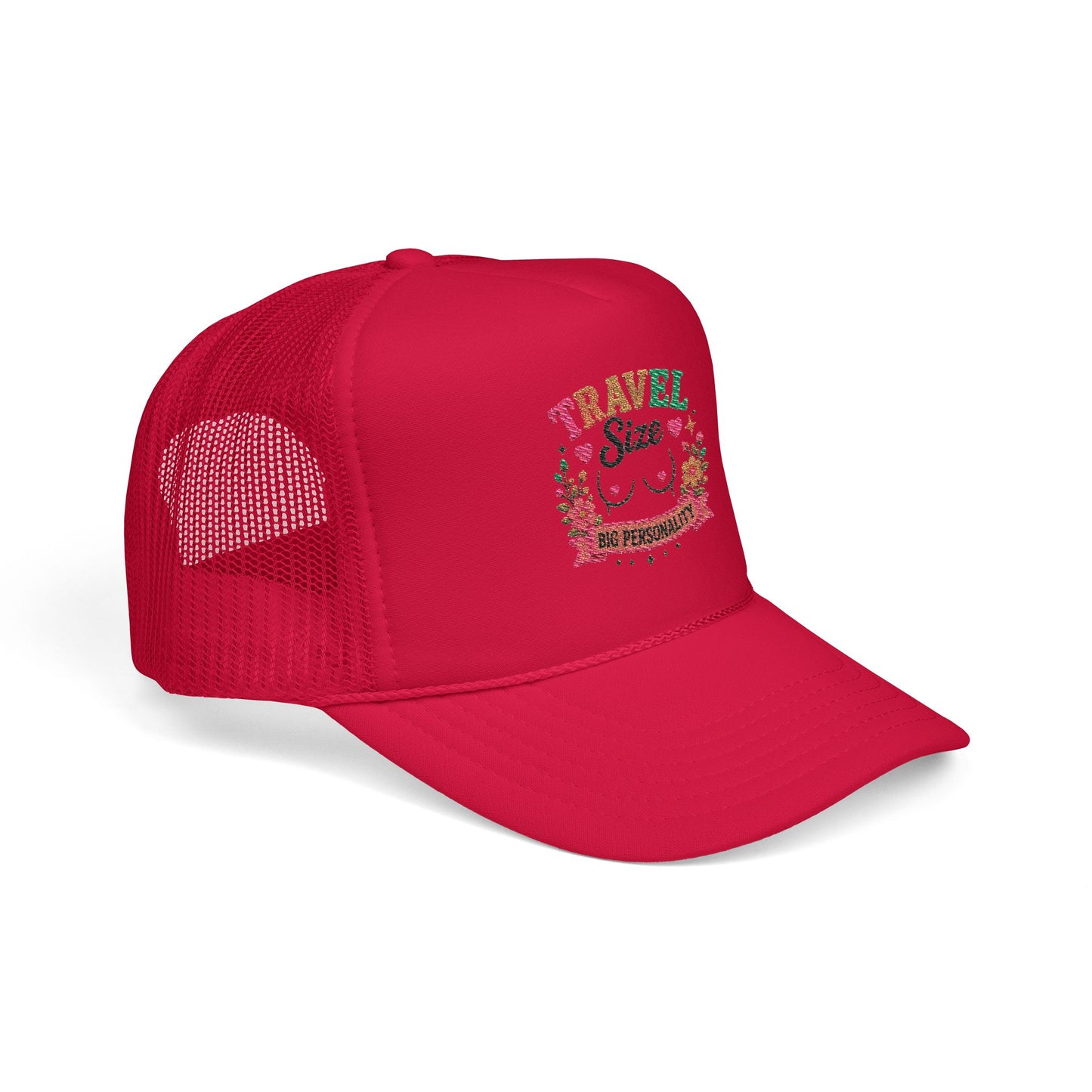 Travel Cat Floral Patch Foam Trucker Hat | Cute Kawaii Cat, Adventure Badge