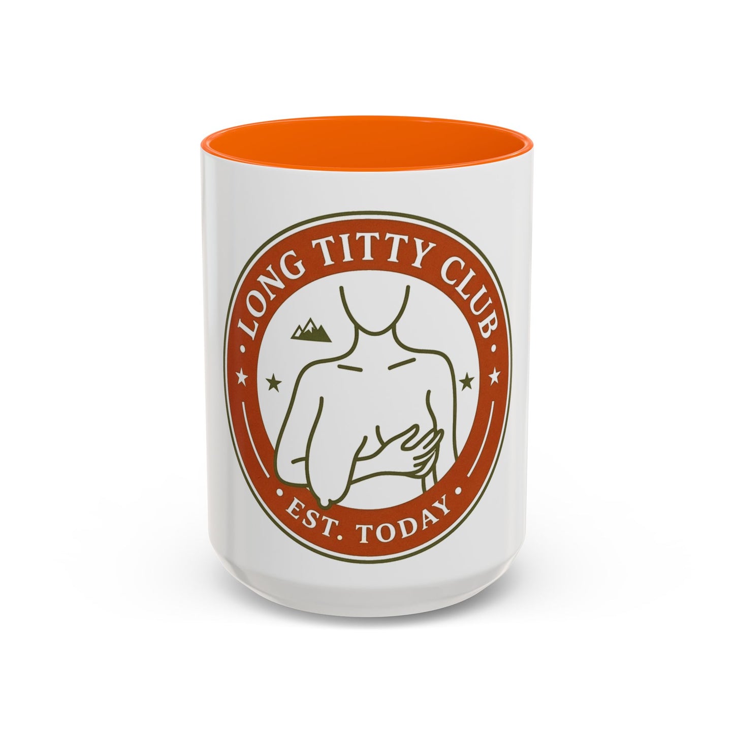 Long Titty Club Accent Coffee Mug — Funny Novelty 11/15oz Tea & Coffee Cup