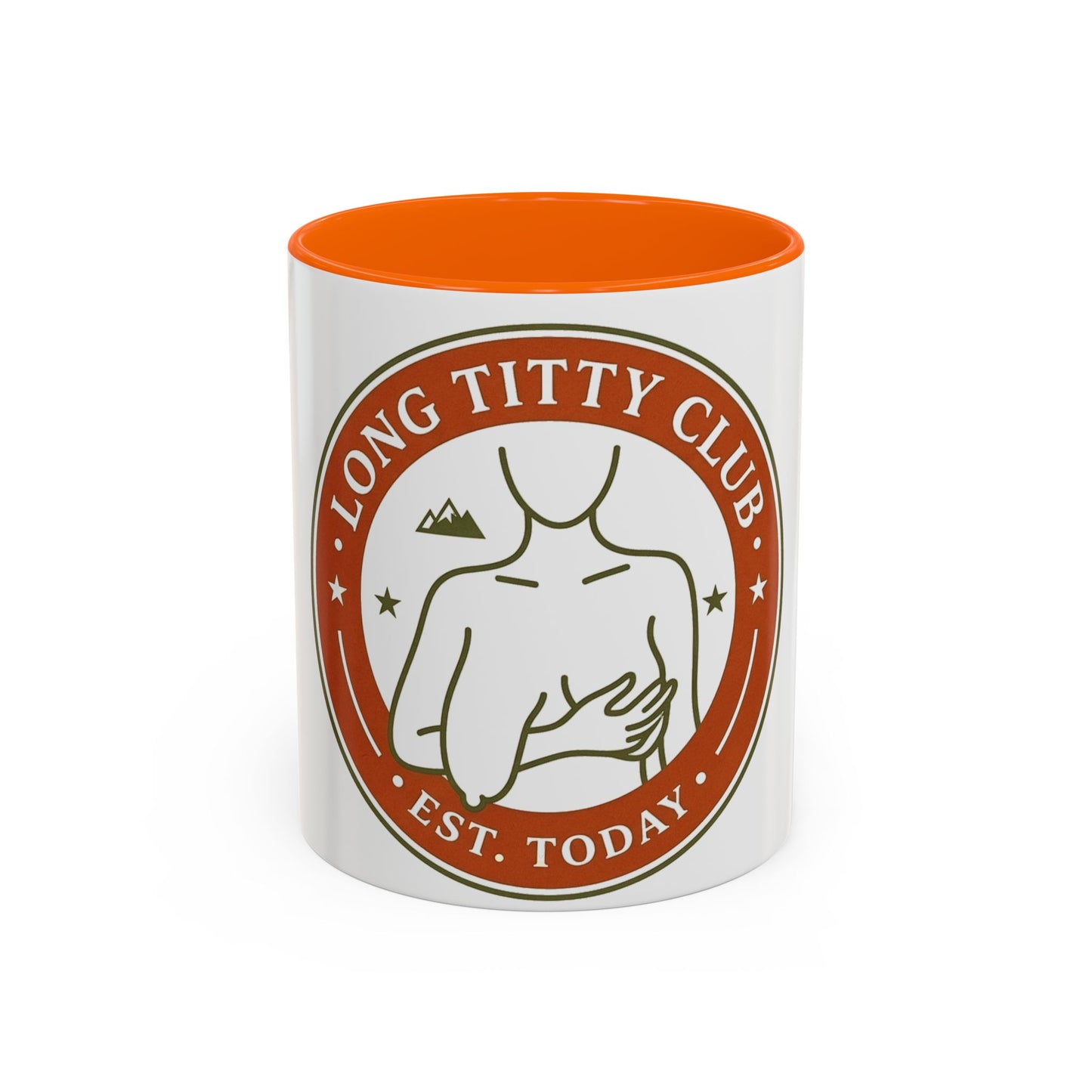 Long Titty Club Accent Coffee Mug — Funny Novelty 11/15oz Tea & Coffee Cup
