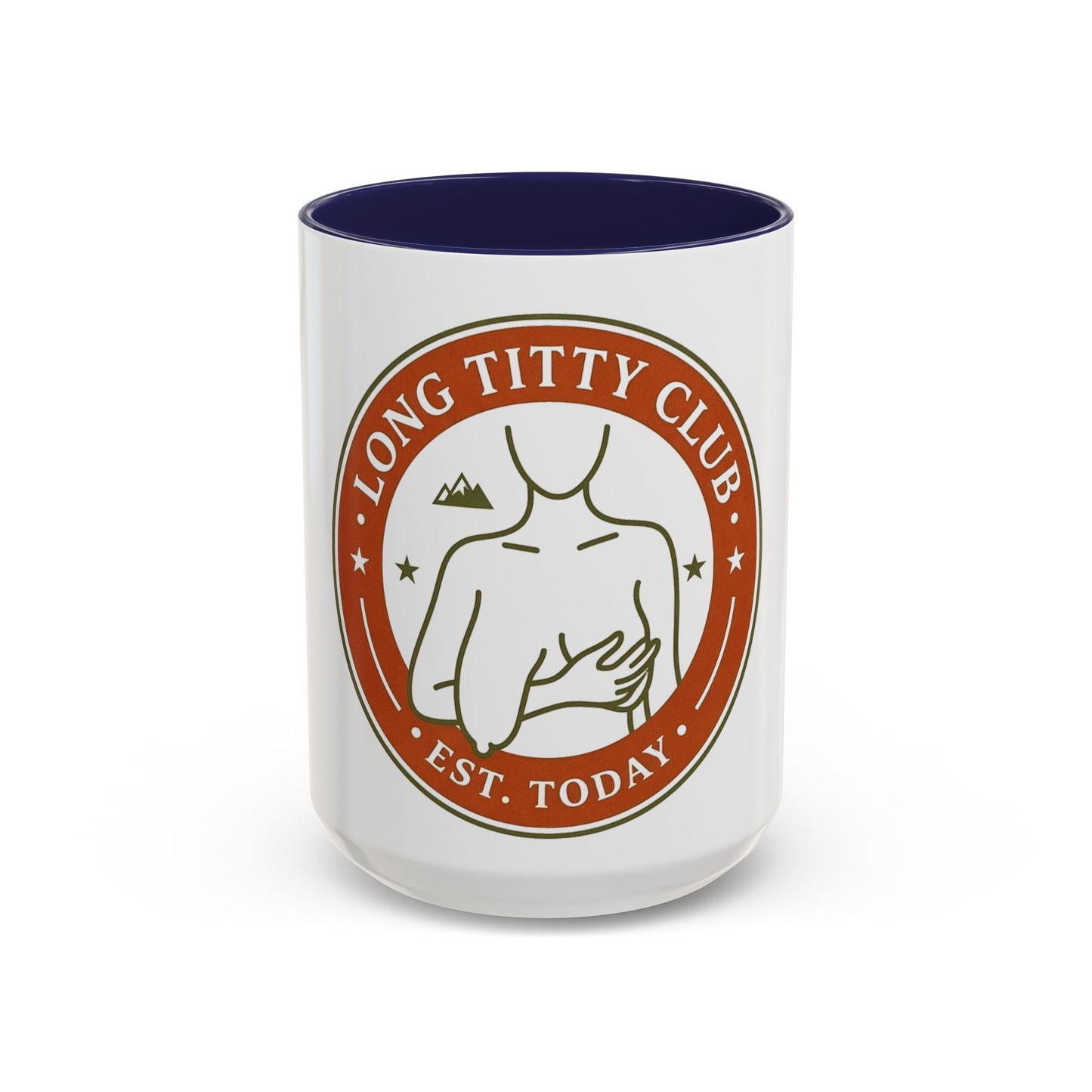 Long Titty Club Accent Coffee Mug — Funny Novelty 11/15oz Tea & Coffee Cup