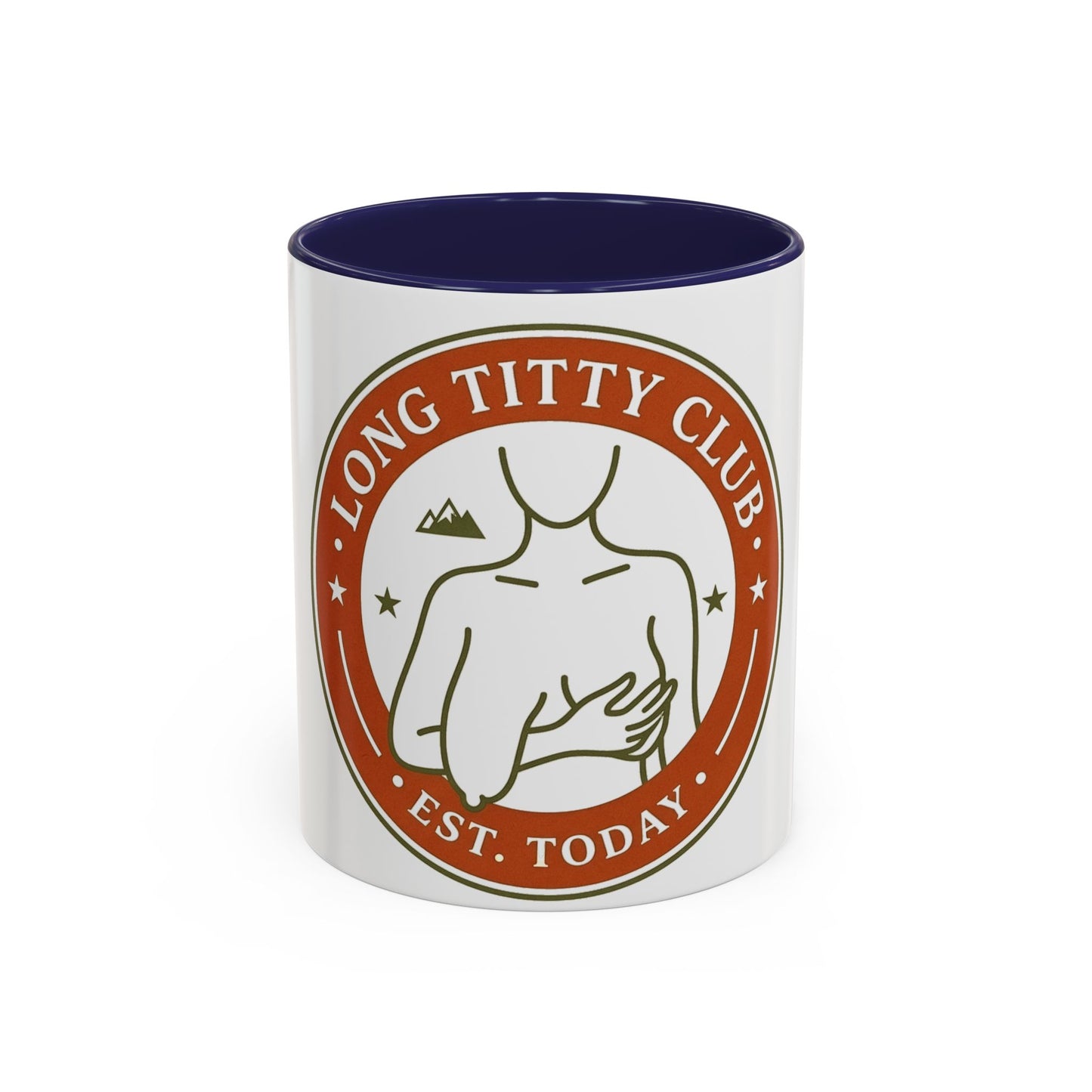 Long Titty Club Accent Coffee Mug — Funny Novelty 11/15oz Tea & Coffee Cup
