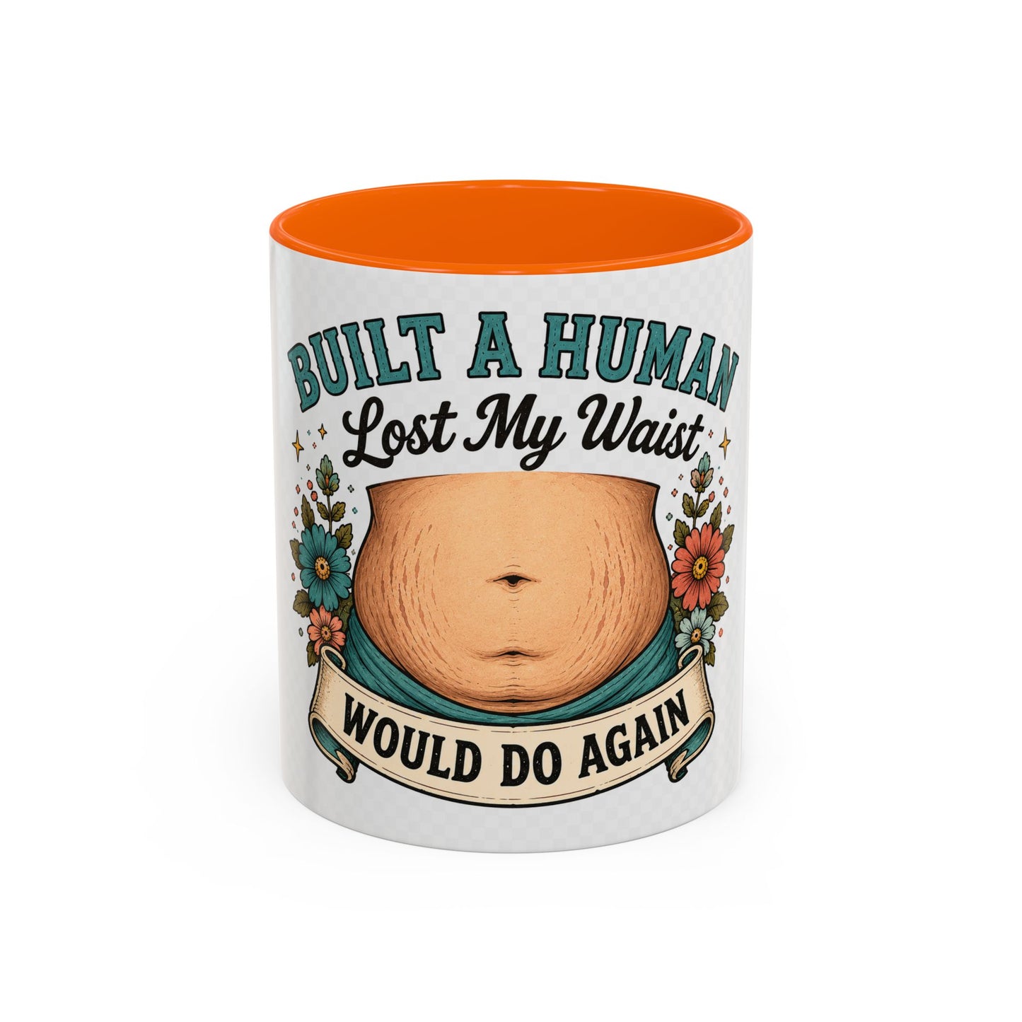 Built a Human Lost My Waist Coffee Mug — Funny Postpartum Mom Gift (11/15oz)