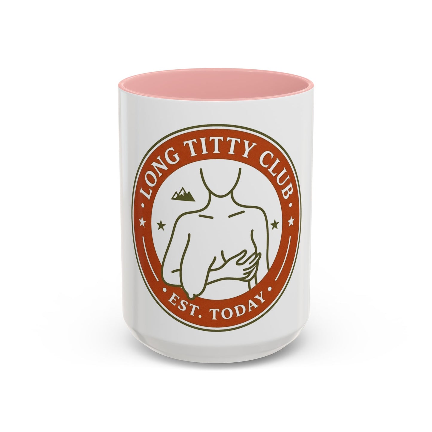 Long Titty Club Accent Coffee Mug — Funny Novelty 11/15oz Tea & Coffee Cup
