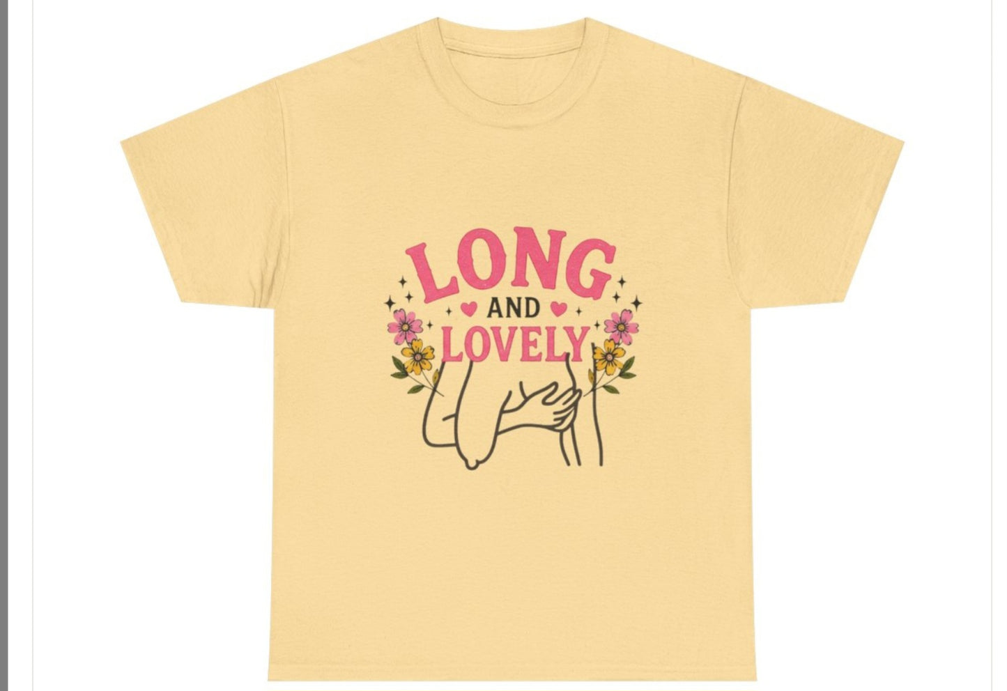 Long and Lovely floral graphic Tee | Hand-holding illustration