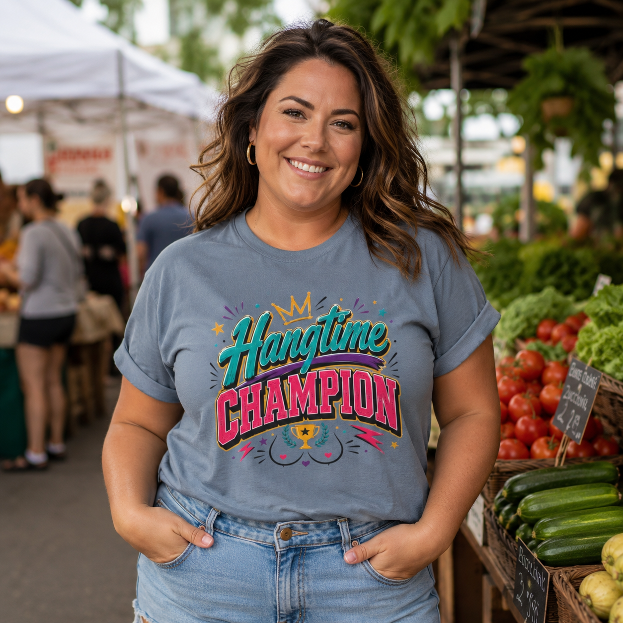 Hangtime Champion T-Shirt — Colorful Retro Sports Graphic Tee