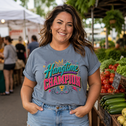 Hangtime Champion T-Shirt — Colorful Retro Sports Graphic Tee