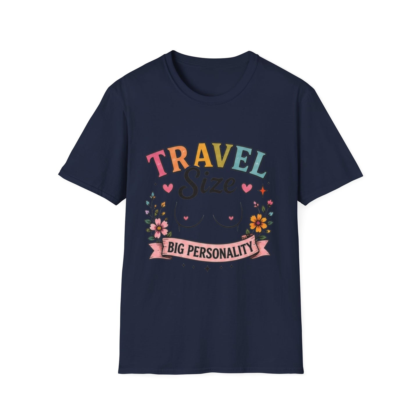 Travel Size Tee | Cute Retro Typography, Floral Boho Bust Illustration