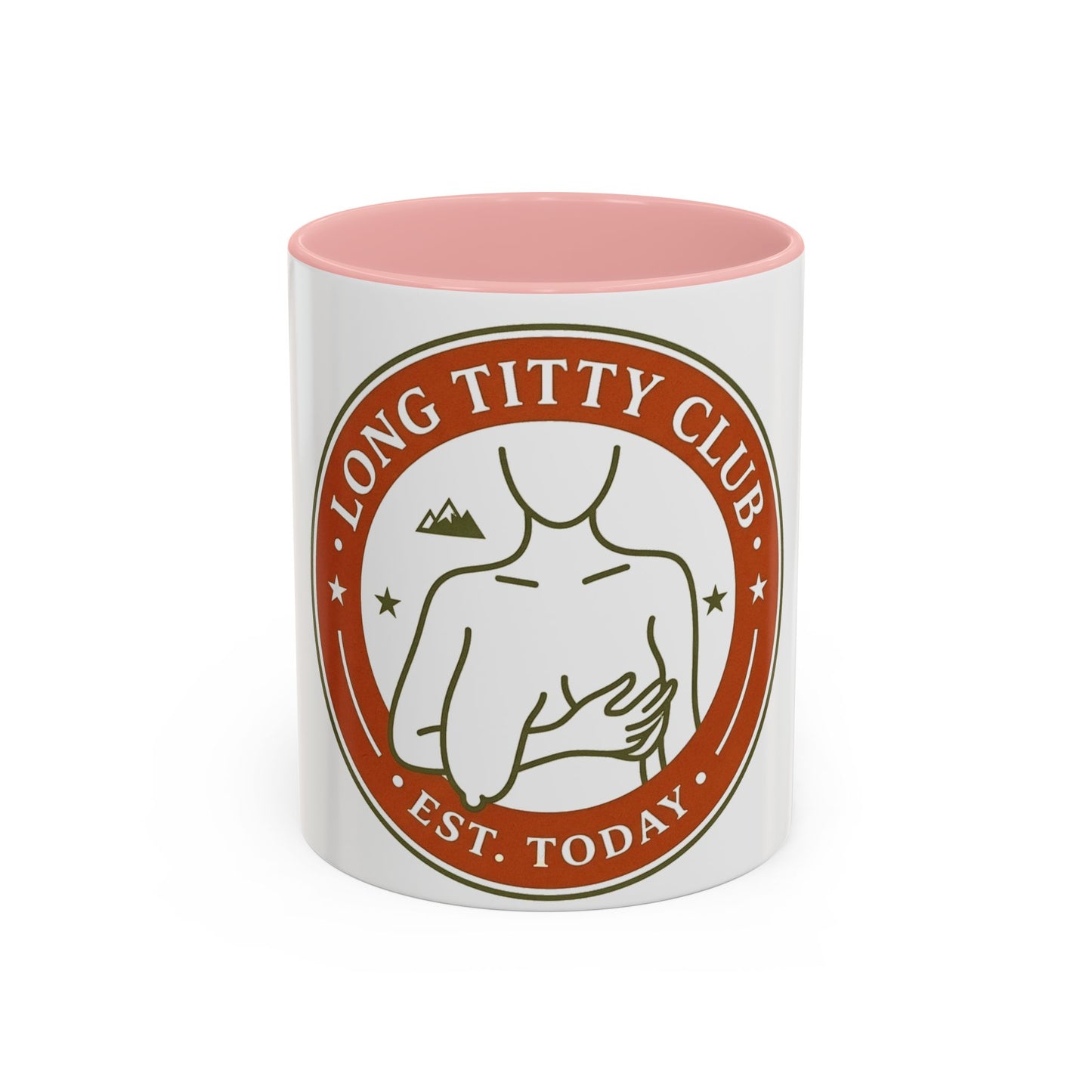 Long Titty Club Accent Coffee Mug — Funny Novelty 11/15oz Tea & Coffee Cup