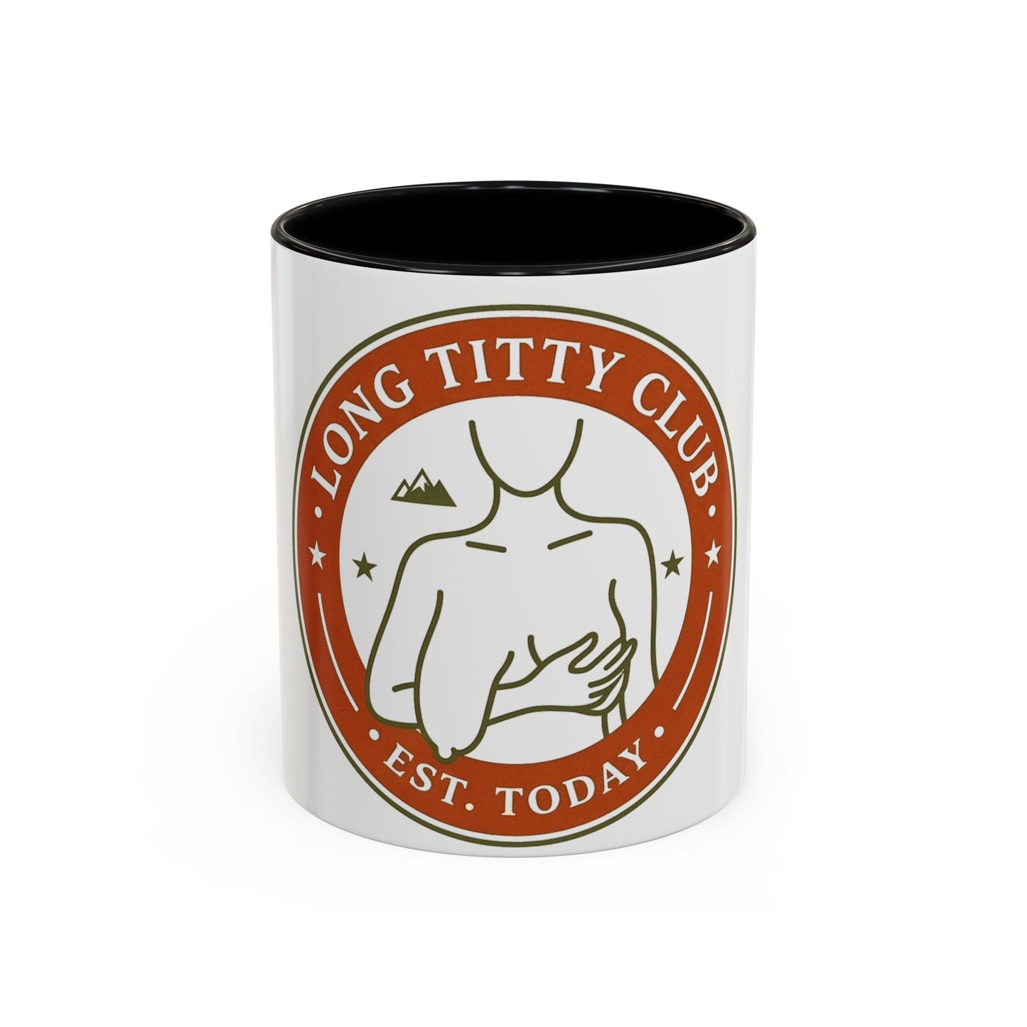 Long Titty Club Accent Coffee Mug — Funny Novelty 11/15oz Tea & Coffee Cup