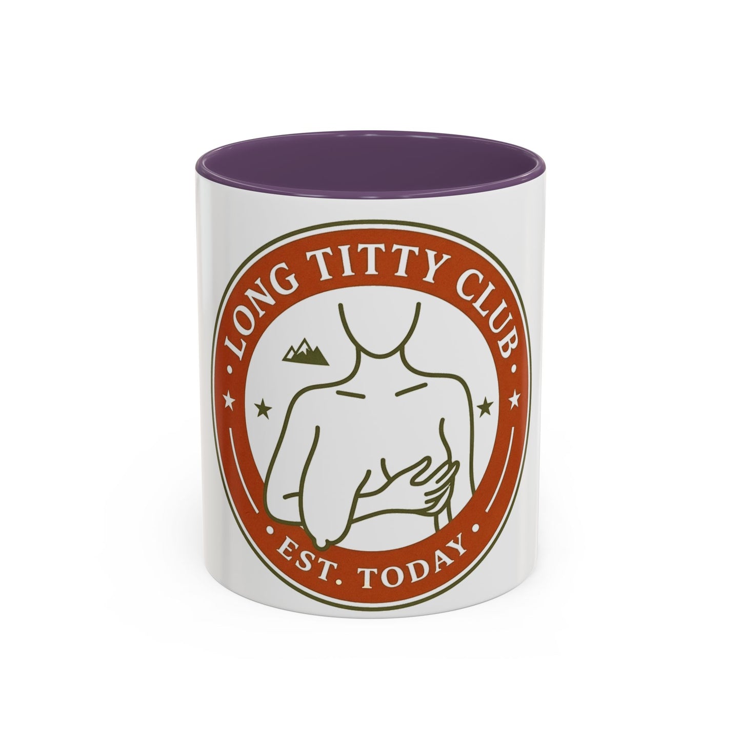 Long Titty Club Accent Coffee Mug — Funny Novelty 11/15oz Tea & Coffee Cup